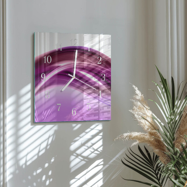 Vierkante glazen klok Abstracte lijnen