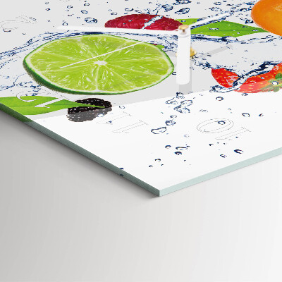 Vierkante glazen klok Fruit Citroen