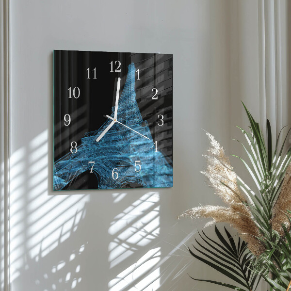 Vierkante glazen klok Eiffeltoren Parijs