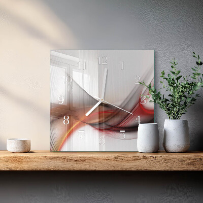 Vierkante glazen klok Abstracte lijnen