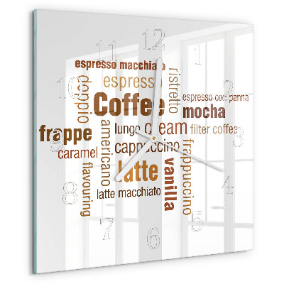 Vierkante glazen klok Koffie