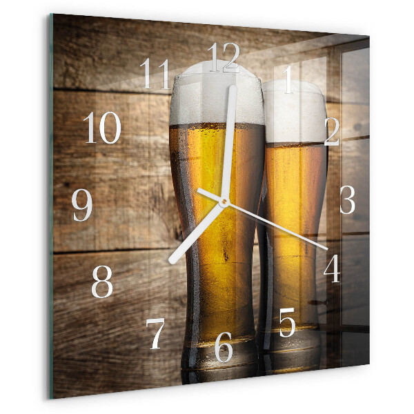 Vierkante glazen klok Bier