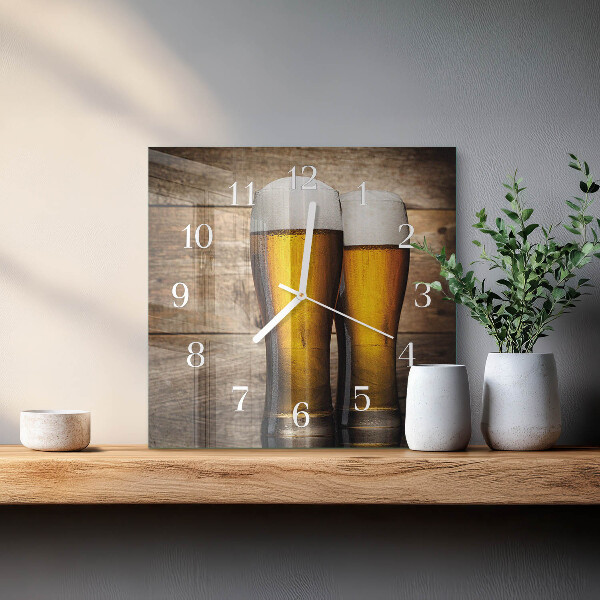 Vierkante glazen klok Bier