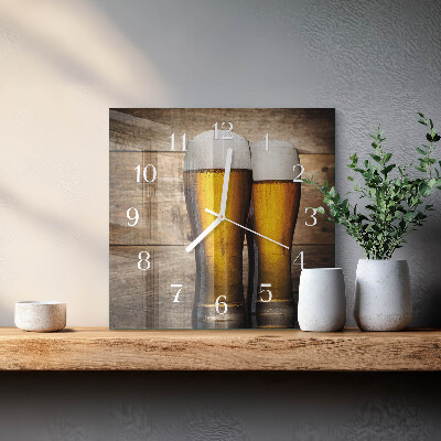 Vierkante glazen klok Bier