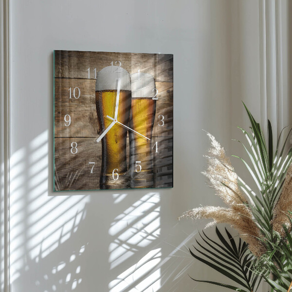 Vierkante glazen klok Bier