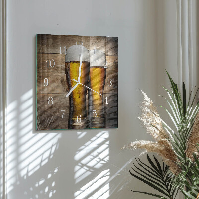 Vierkante glazen klok Bier