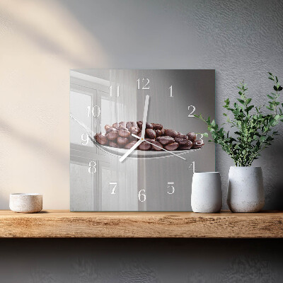 Vierkante glazen klok Een lepel koffie