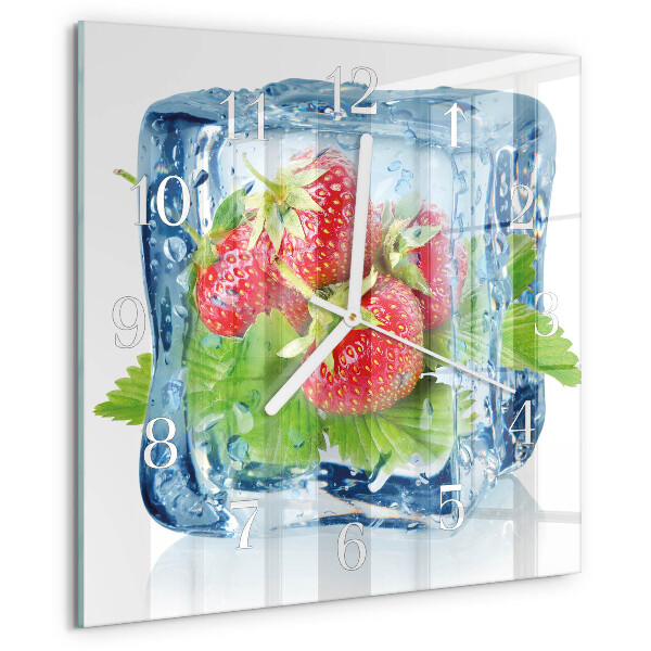 Vierkante glazen klok Aardbeienijs