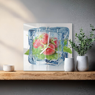 Vierkante glazen klok Aardbeienijs
