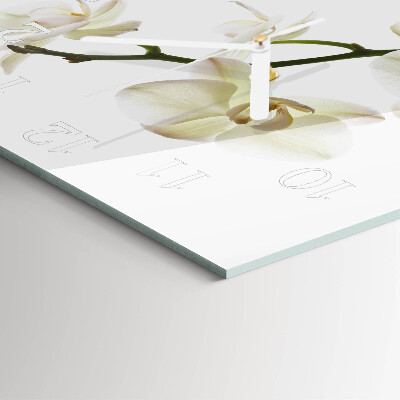 Vierkante glazen klok Orchidee