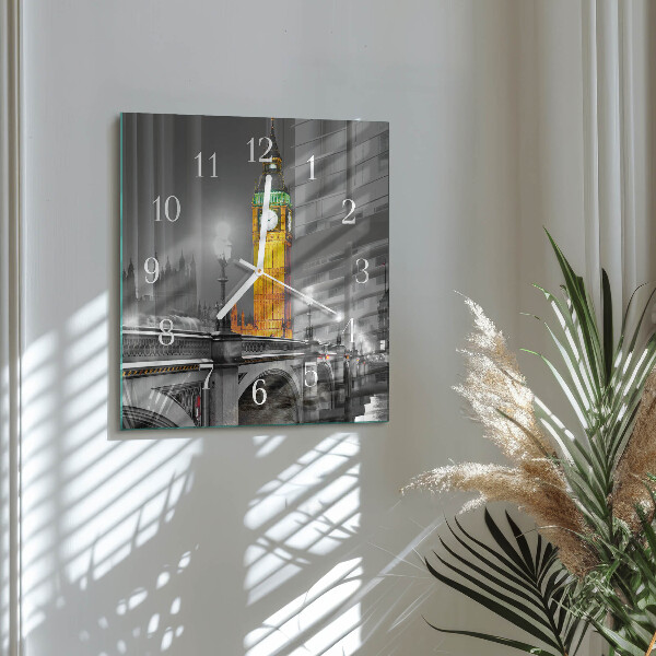Vierkante glazen klok Big Ben