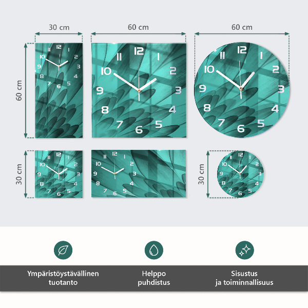 Vierkante glazen klok Wereld