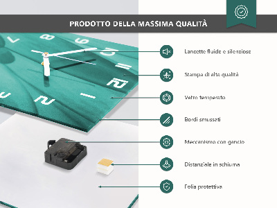 Vierkante glazen klok Wereld