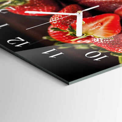 Vierkante glazen klok Aardbeien