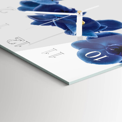 Vierkante glazen klok Orchidee