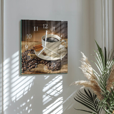 Vierkante glazen klok Koffie