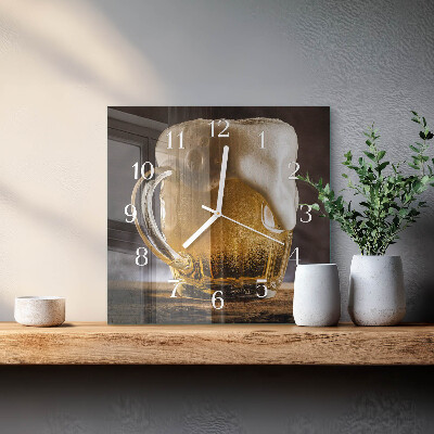 Vierkante glazen klok Bier