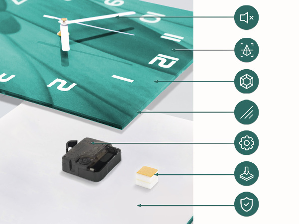 Vierkante glazen klok Bril
