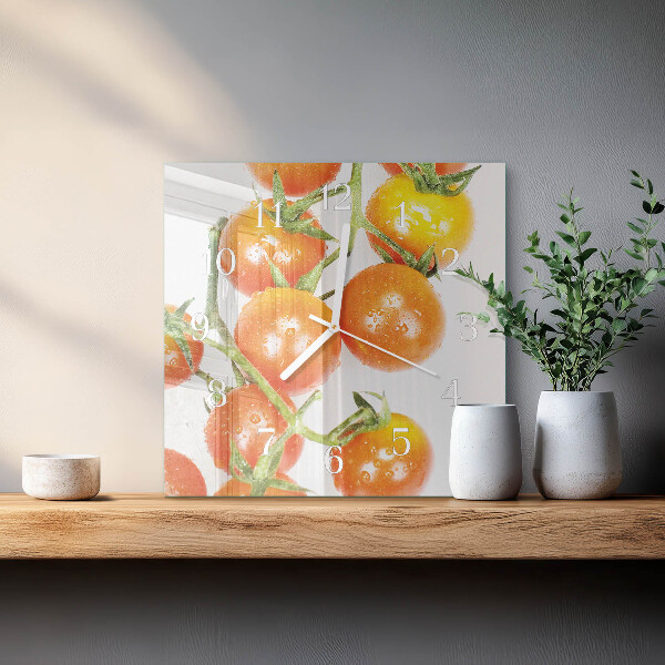 Vierkante glazen klok Tomaten