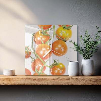 Vierkante glazen klok Tomaten