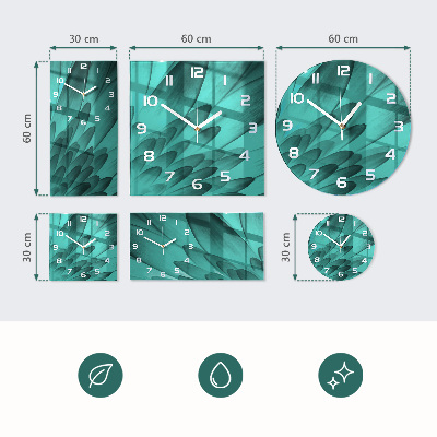 Vierkante glazen klok Orchidee