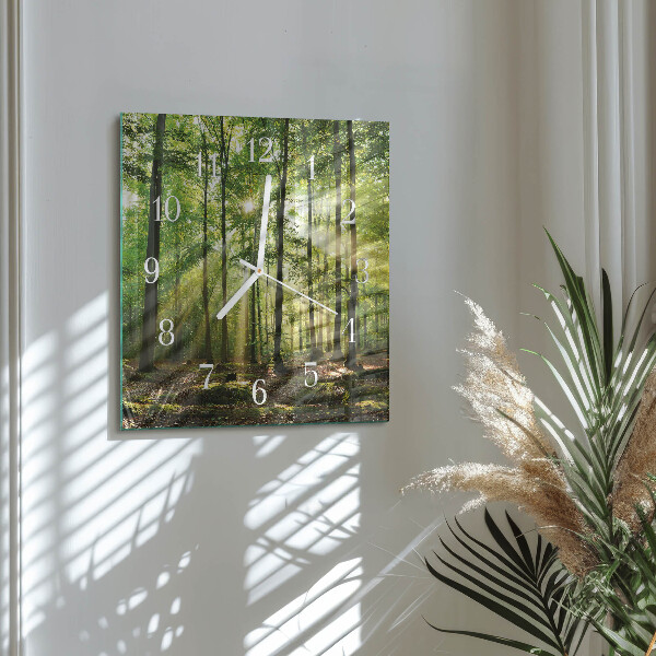 Vierkante glazen klok Bosnatuur