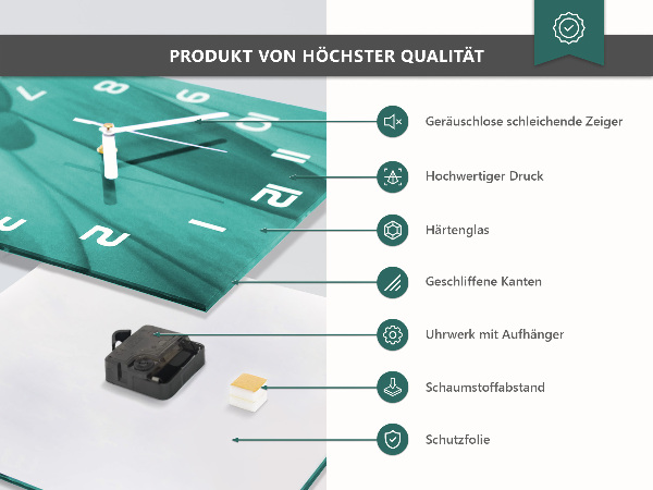 Vierkante glazen klok Liefde voor Parijs