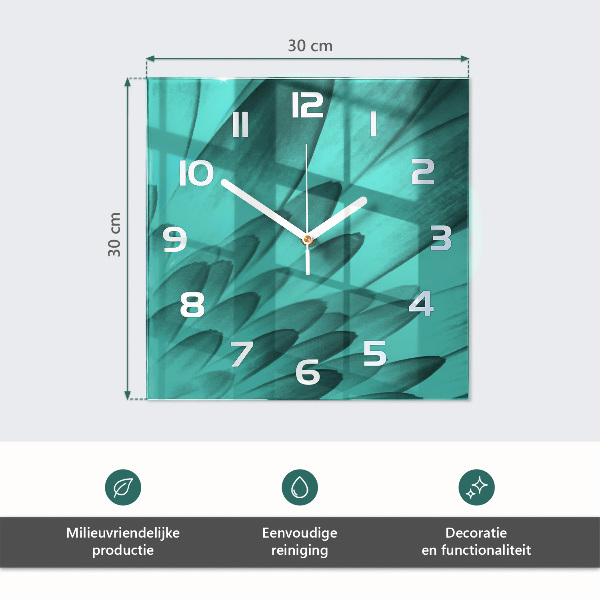 Vierkante glazen klok Horizon