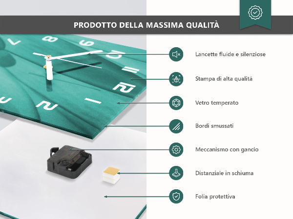 Vierkante glazen klok Londen