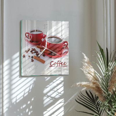 Vierkante glazen klok Kopje koffie