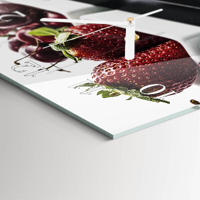 Vierkante glazen klok Aardbeien