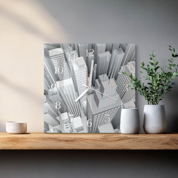 Vierkante glazen klok Gebouwen