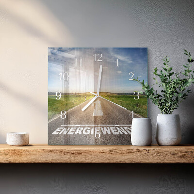 Vierkante glazen klok Padveld