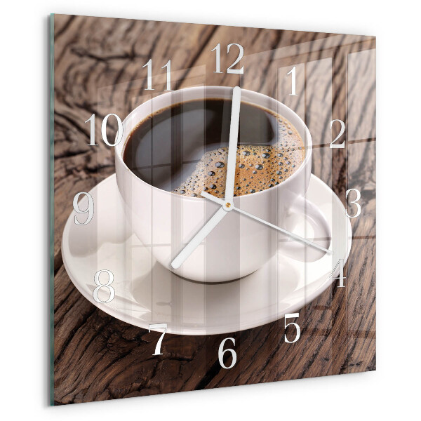 Vierkante glazen klok Koffie