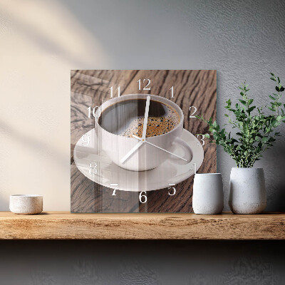 Vierkante glazen klok Koffie