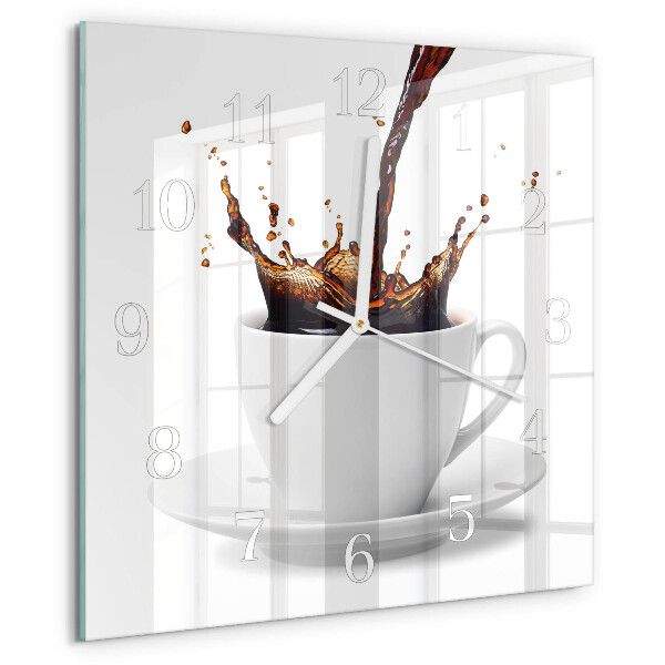 Vierkante glazen klok Koffie