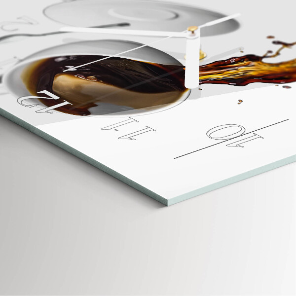 Vierkante glazen klok Koffie