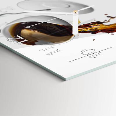 Vierkante glazen klok Koffie