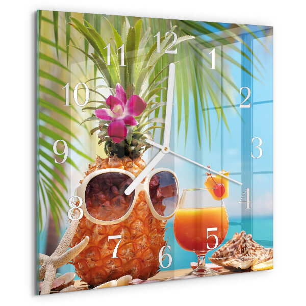 Vierkante glazen klok Vakantie
