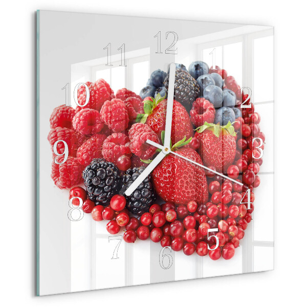 Vierkante glazen klok Fruit
