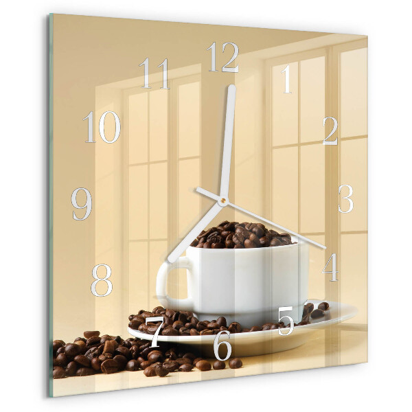 Vierkante glazen klok Koffie