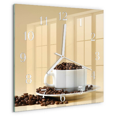 Vierkante glazen klok Koffie