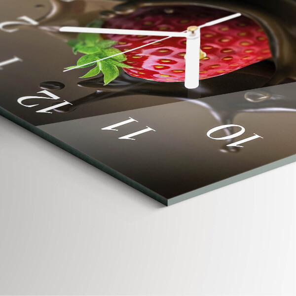 Vierkante glazen klok Chocolade