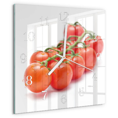 Vierkante glazen klok Tomaten