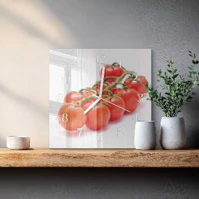 Vierkante glazen klok Tomaten