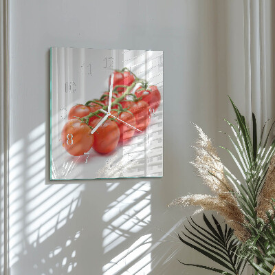 Vierkante glazen klok Tomaten