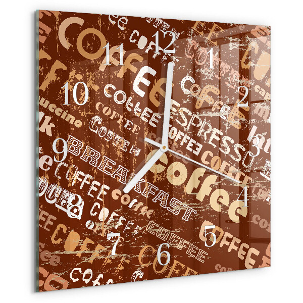 Vierkante glazen klok Koffie