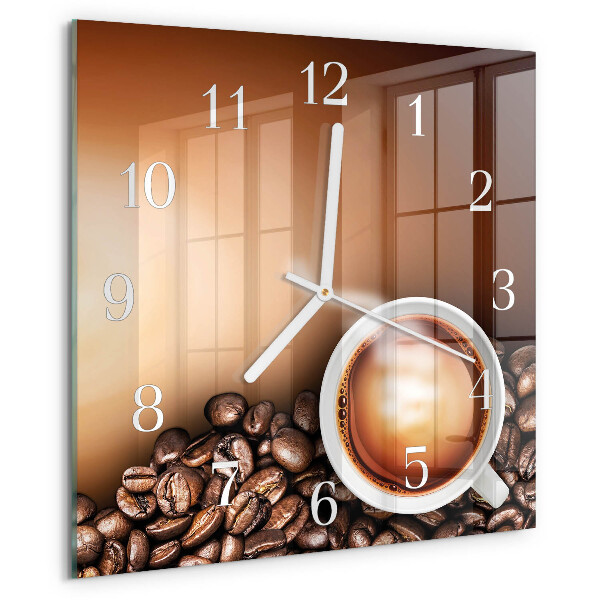 Vierkante glazen klok Koffie