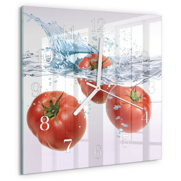 Vierkante glazen klok Tomaten