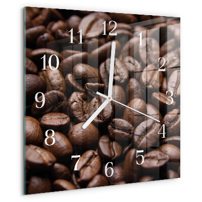 Vierkante glazen klok Koffiebonen